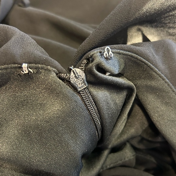 🖤”Mi Ami” Elegant Black Ruffle “Chiffon” Belted Jumpsuit and Zip Back Size XS 🖤 - Picture 5 of 13